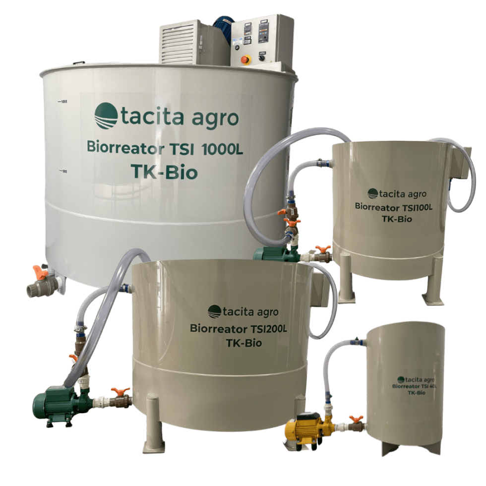 Biorreatores TSI 1000L, 200L, 100L e 40L da Tacita Agro
